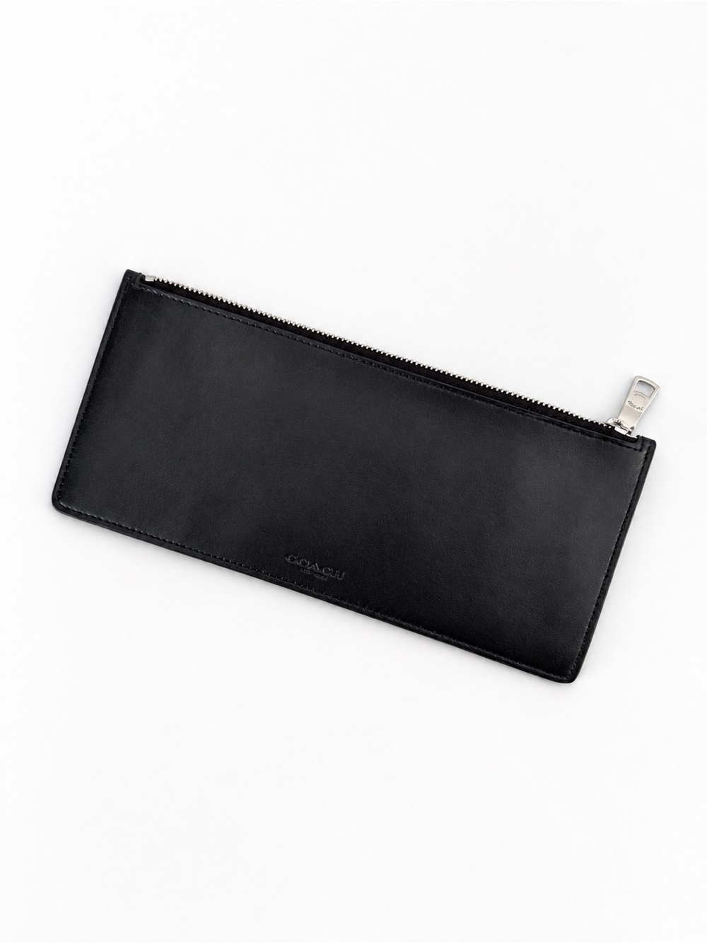 Coach Black Leather Zip Pouch